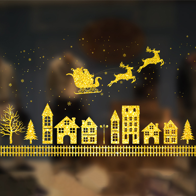 Christmas Gold Window Decals