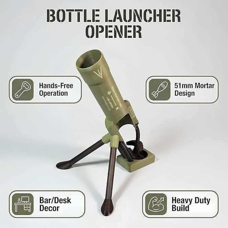 🚀 51mm Beer Bottle Mortar Bottle Opener 🍻– Novelty Cap-Launching Desk & Bar Accessory🔥Buy 2 Free Shipping