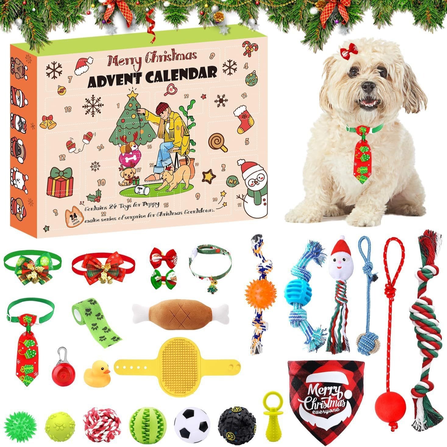 🎄Last 48 hours 70% OFF🎁2024 Christmas Countdown Cat&Dog Toys Advent Calendar🐾🥳3