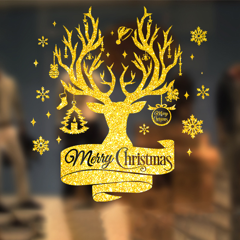 Christmas Gold Window Decals
