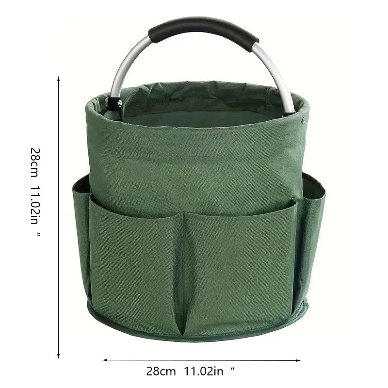Foldable storage basket for gardening and camping