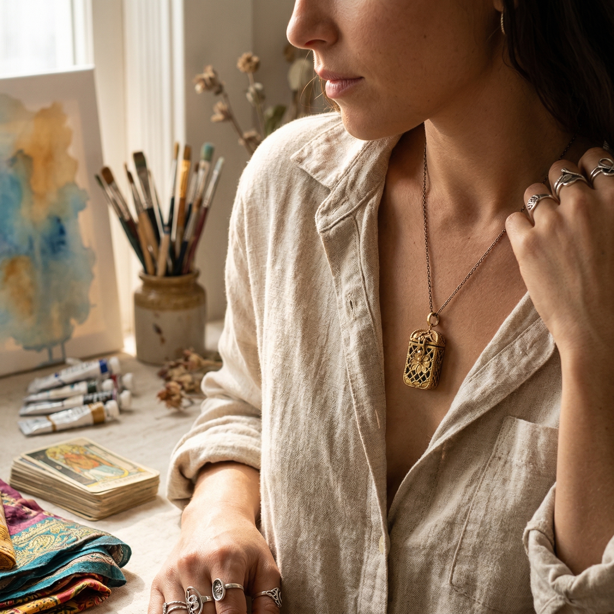 🔥LAST DAY 49% OFF - 📿Tiny Tarot Deck Necklace