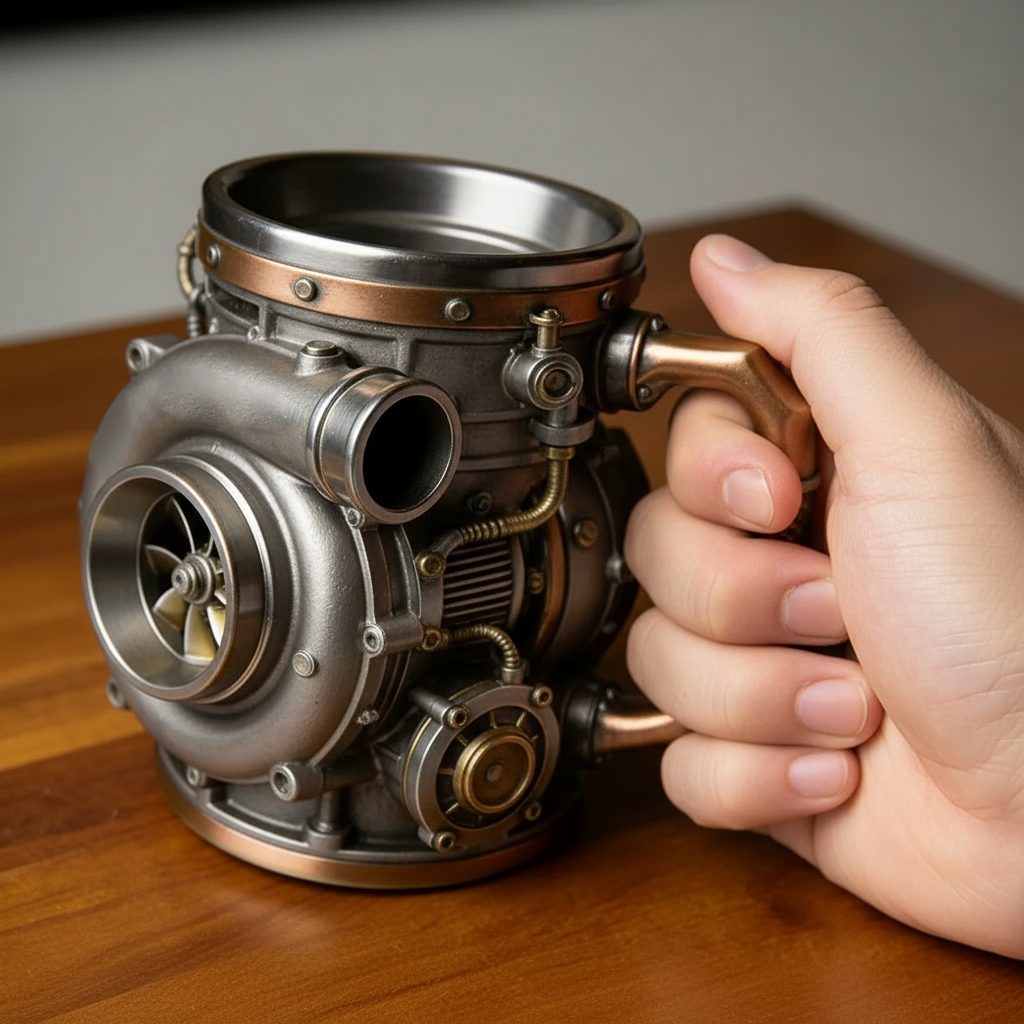 Turbocharger Mug – The Ultimate Gearhead’s Coffee Companion 🏁☕
