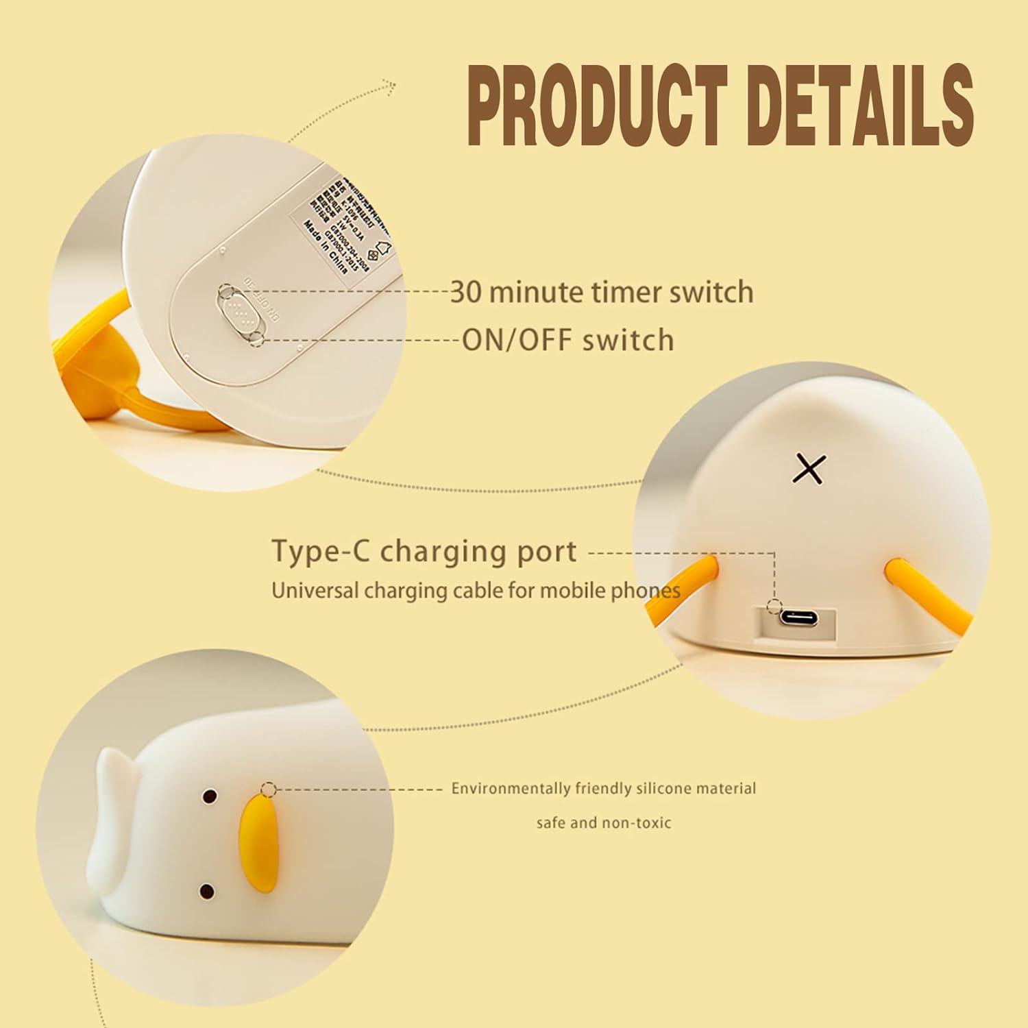 Lying Flat Duck Night Light