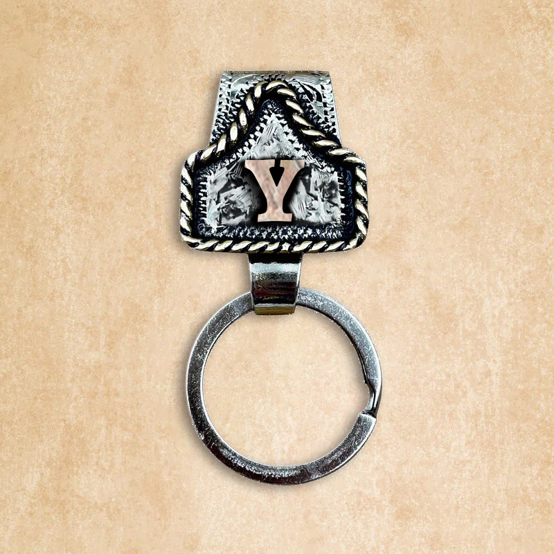 Vintage Letter Keychain