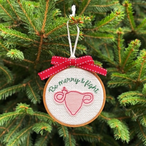 💪Show your support-Embroidered Handmade Christmas Ornaments