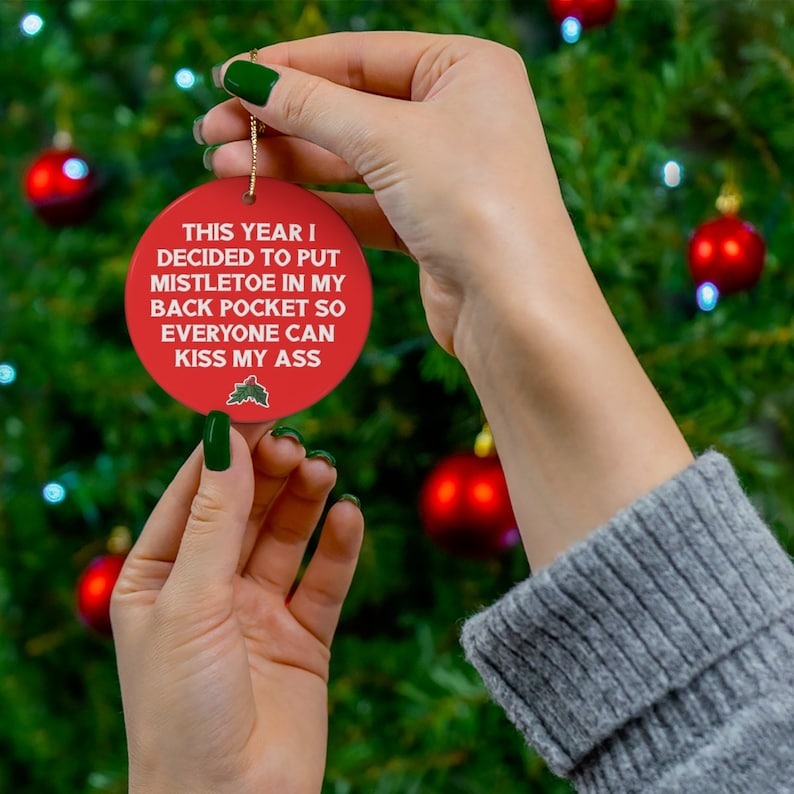 🤣Jolliest Bitch in the Family-Rude Christmas Ornament