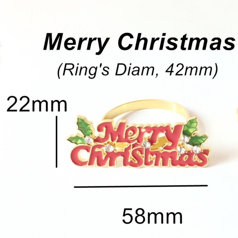 Unique and elegant-🎄Napkin Rings Christmas Set of 6