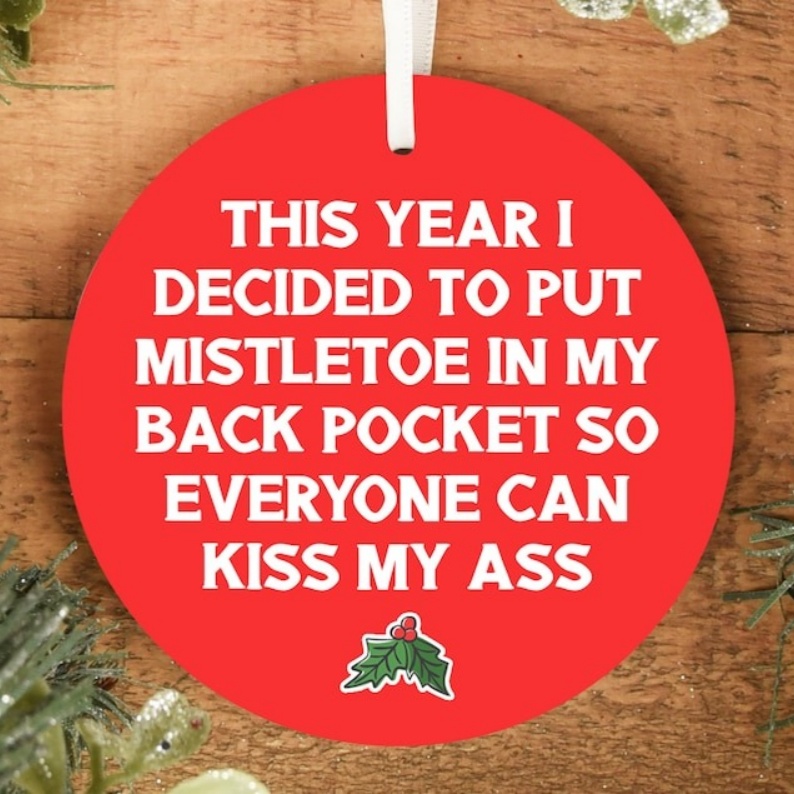 🤣Jolliest Bitch in the Family-Rude Christmas Ornament