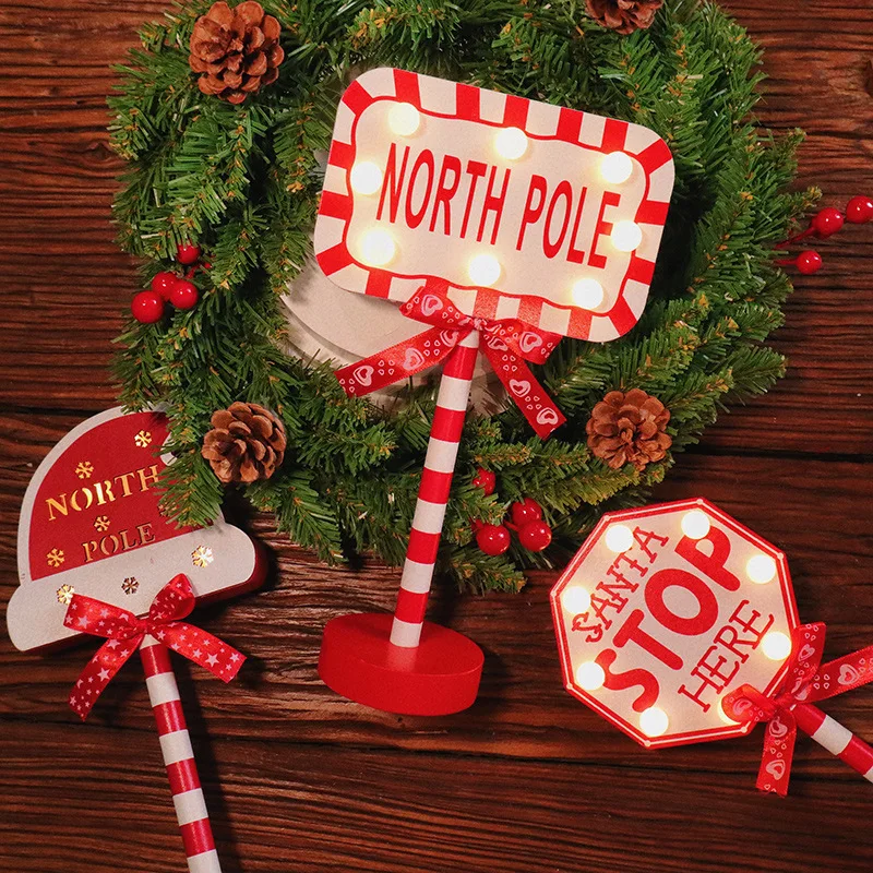 🎅Vintage Christmas Street Sign Light 💡