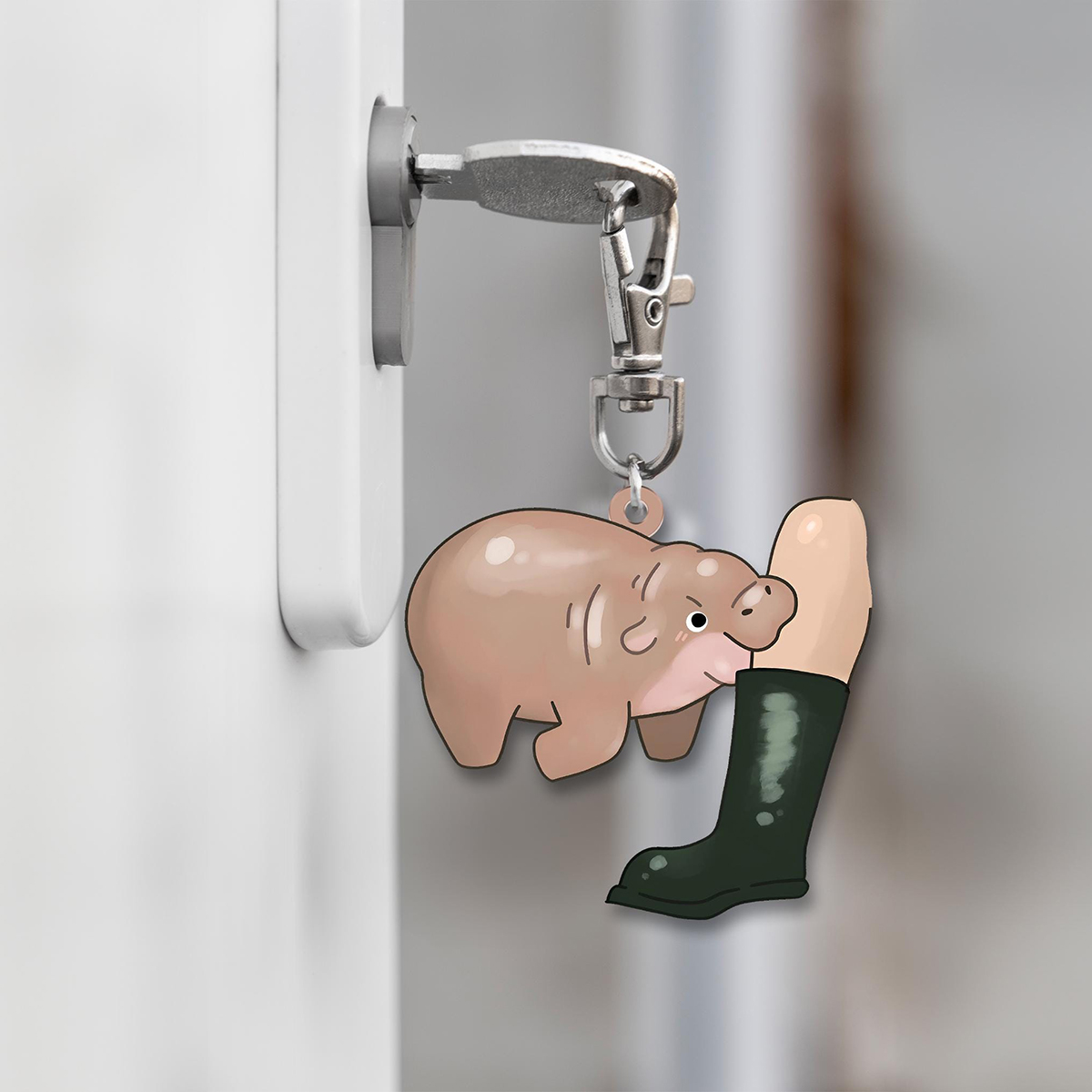 Moo Baby Hippo Keychain