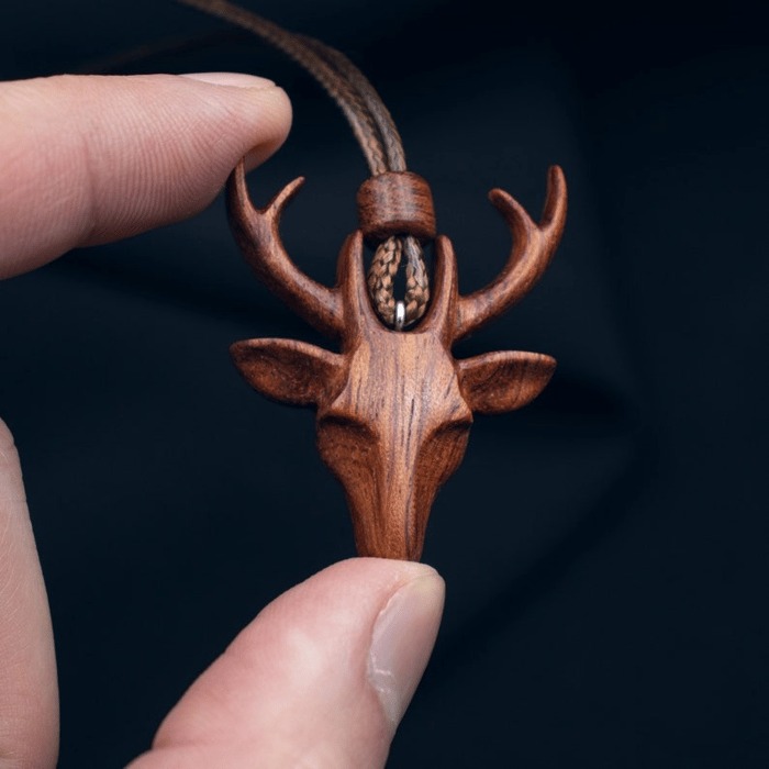 Deer Wooden Pendant-Animal Necklace