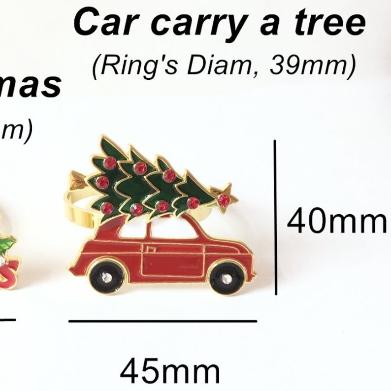 Unique and elegant-🎄Napkin Rings Christmas Set of 6