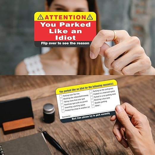 🔥(Last Day Promotion - 49% OFF) You Parked Like an Idiot, Bad Parking Cards