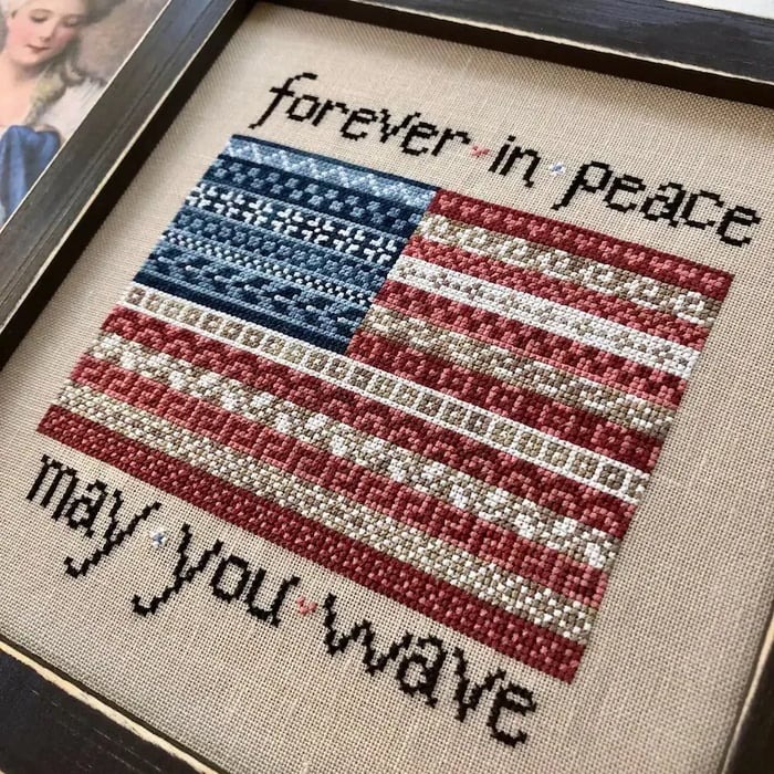 🔥Last Day 49% OFF - 🎆Patriotic American Flag Cross Stitch Kit
