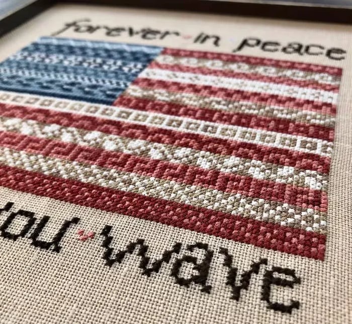 🔥Last Day 49% OFF - 🎆Patriotic American Flag Cross Stitch Kit