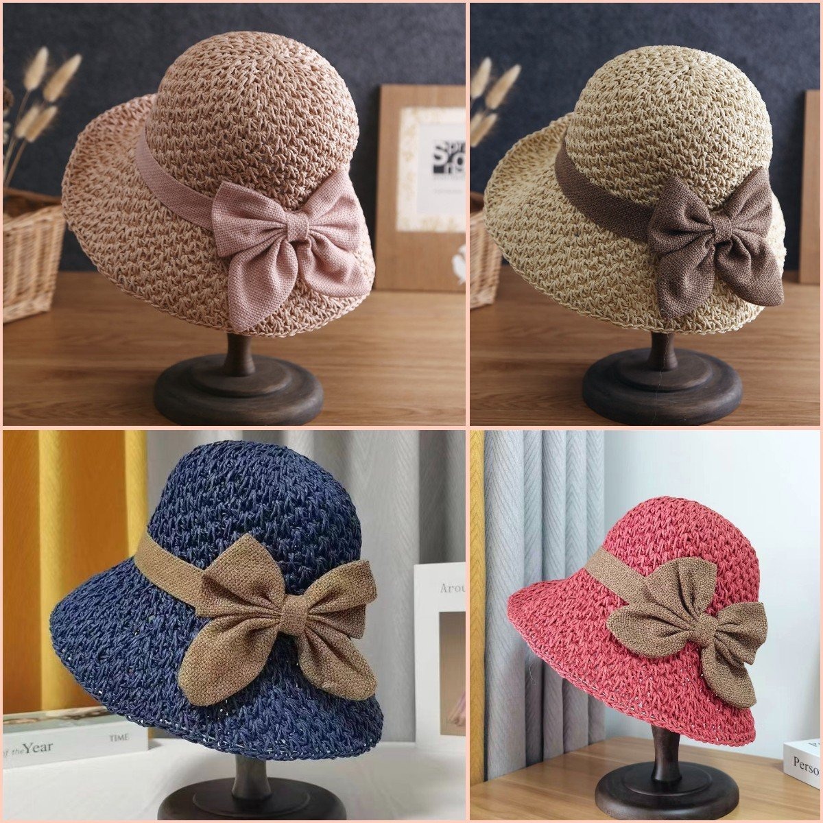 👒Elegant Crochet Straw Hat with Ruffle Detail