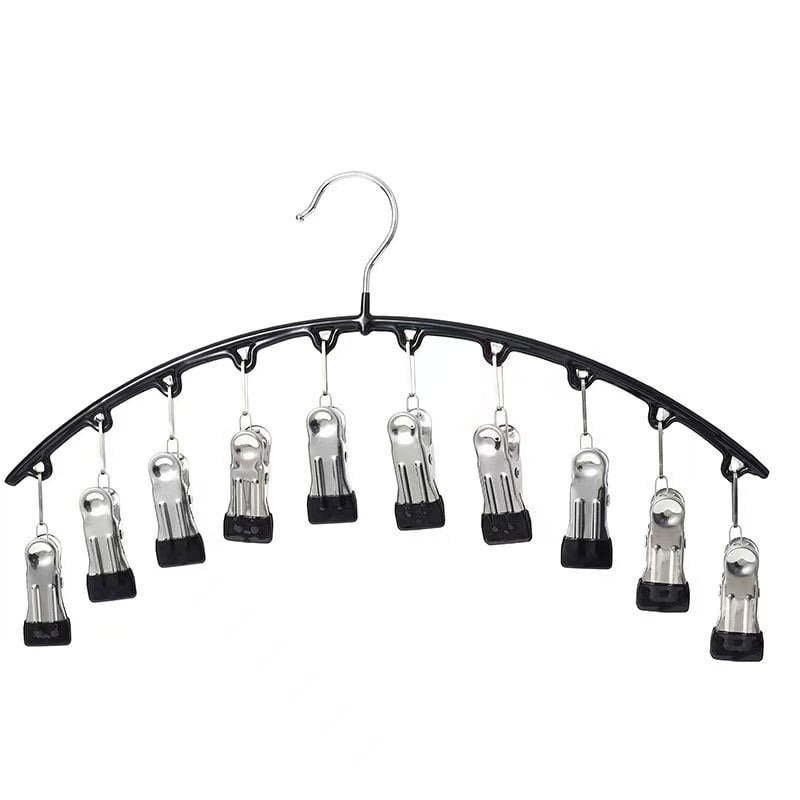 Legging Organizer for Closet, Metal Yoga Pants Hanger w/Rubber Coated 4 Pack w/10 Clips Hold 40 Leggings