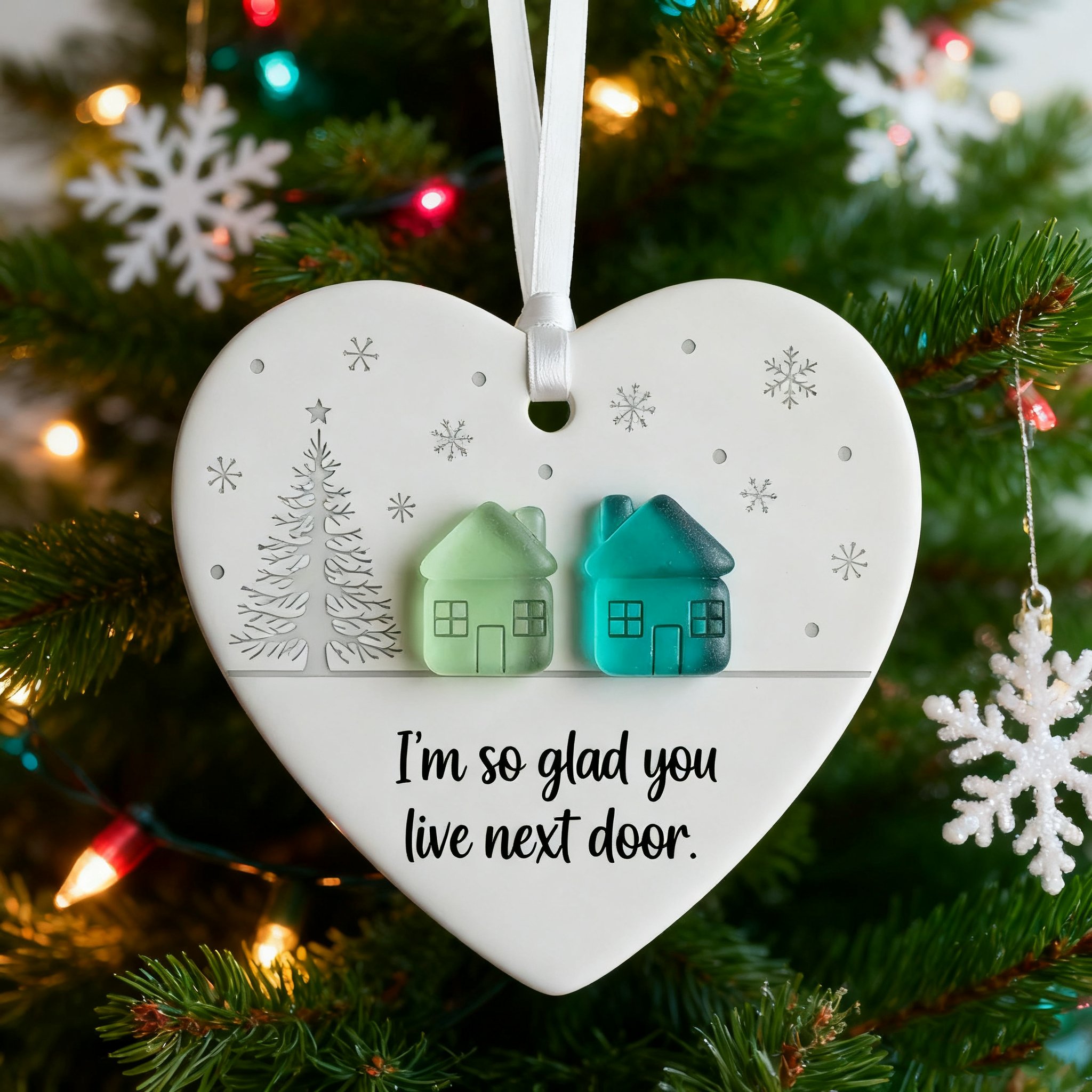🏠💝"Thank You Neighbours" Heart - Shaped Ornament 🔥