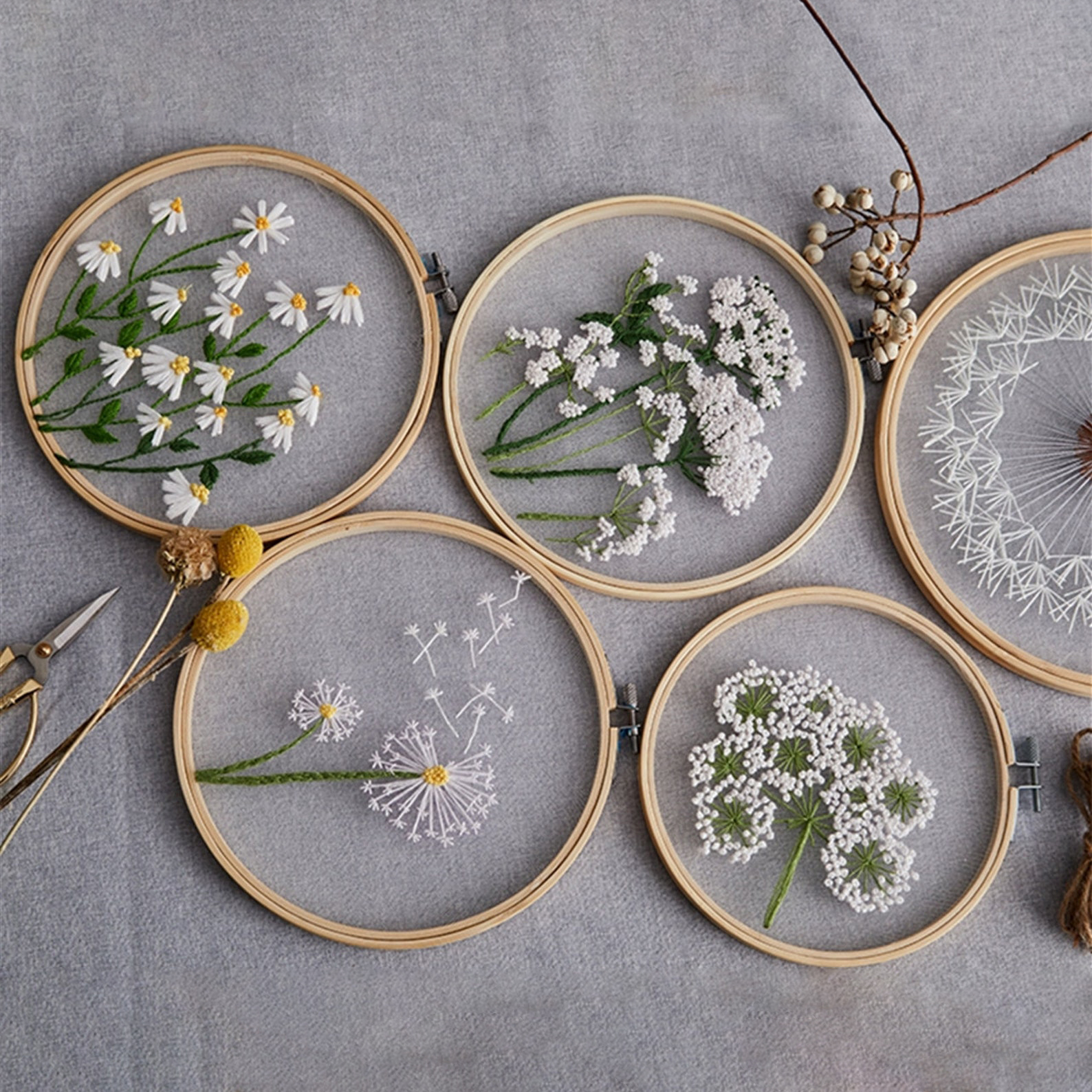 🌸DIY Embroidery Kit with Floral Patterns