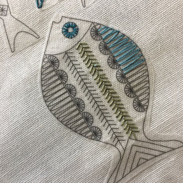 Water soluble embroidery transfers