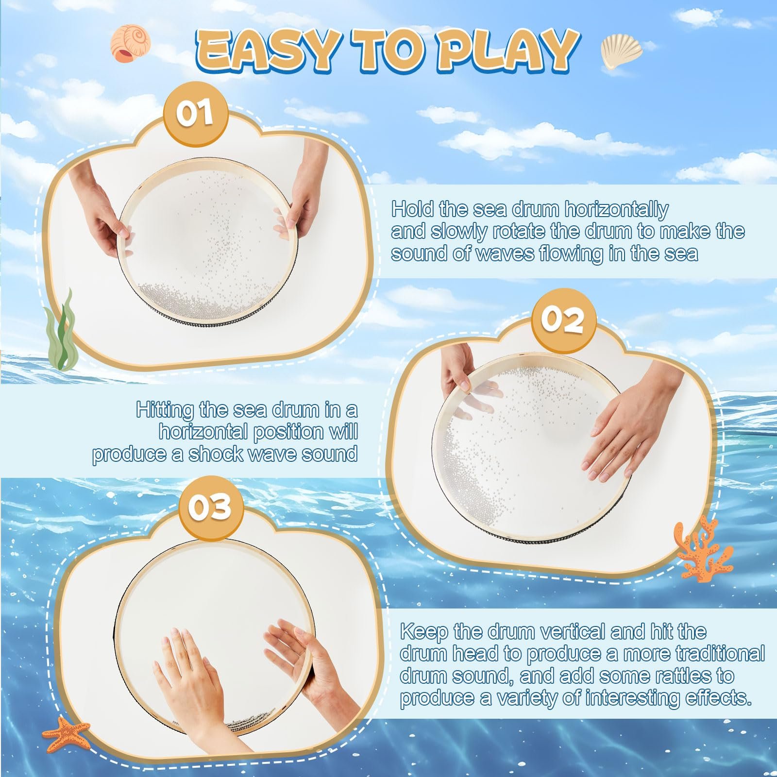 4/6/8/10/12 Inch Ocean Drum