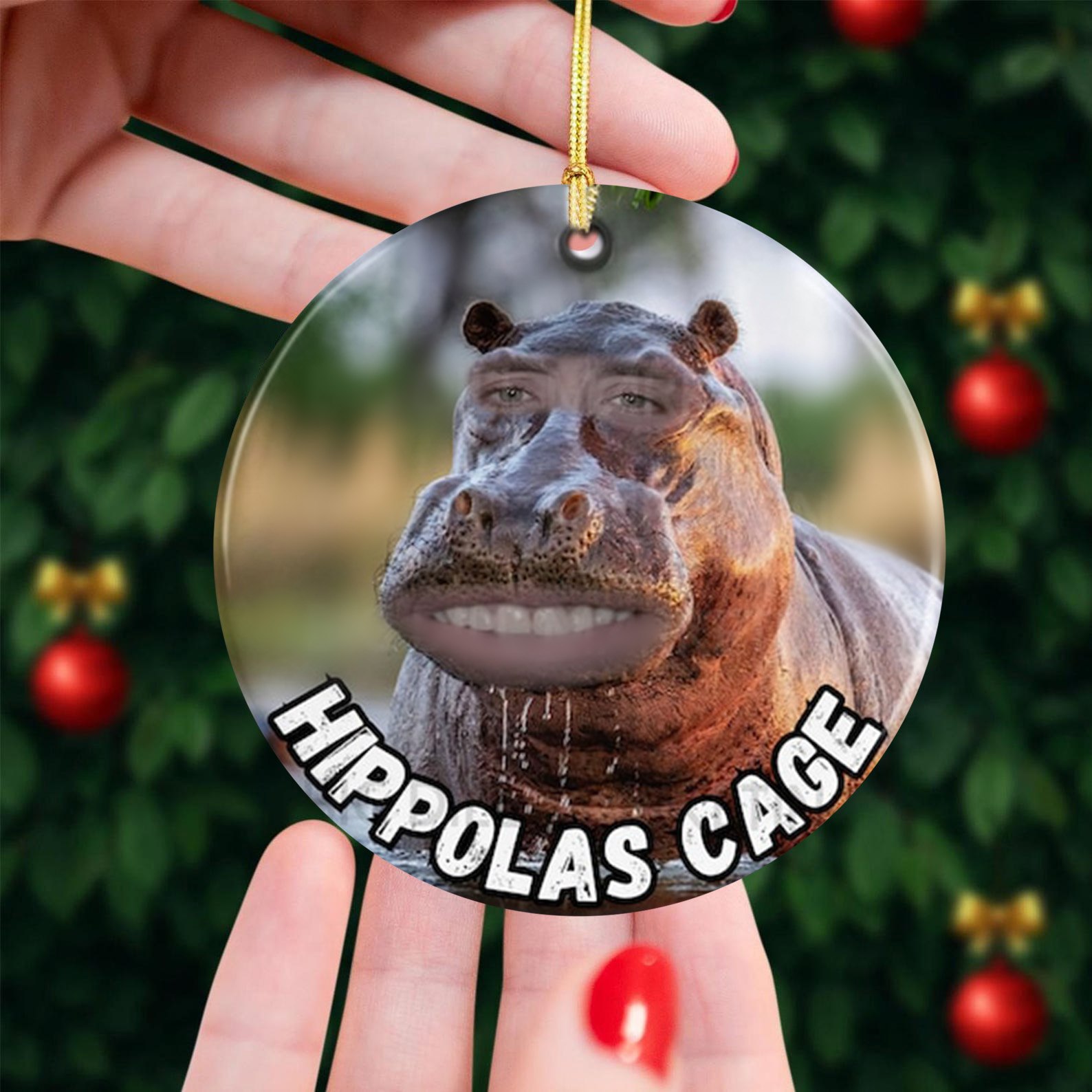 🎄Funny Hippolas Christmas Ornament 