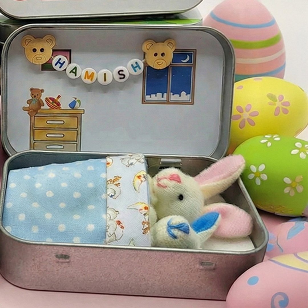 ✨🐇Mother & Baby Bunny "Pocket Hug" – The Ultimate Handmade Mini World in a Tin