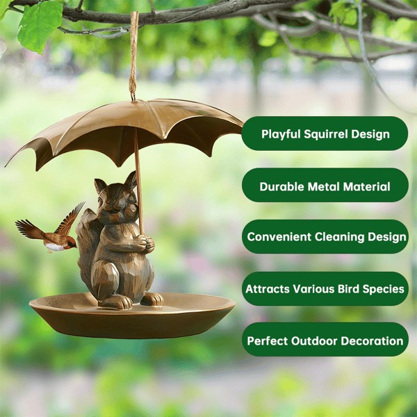 ☔️ Enchant Your Garden With The Animal Bird Feeder With Umbrella!