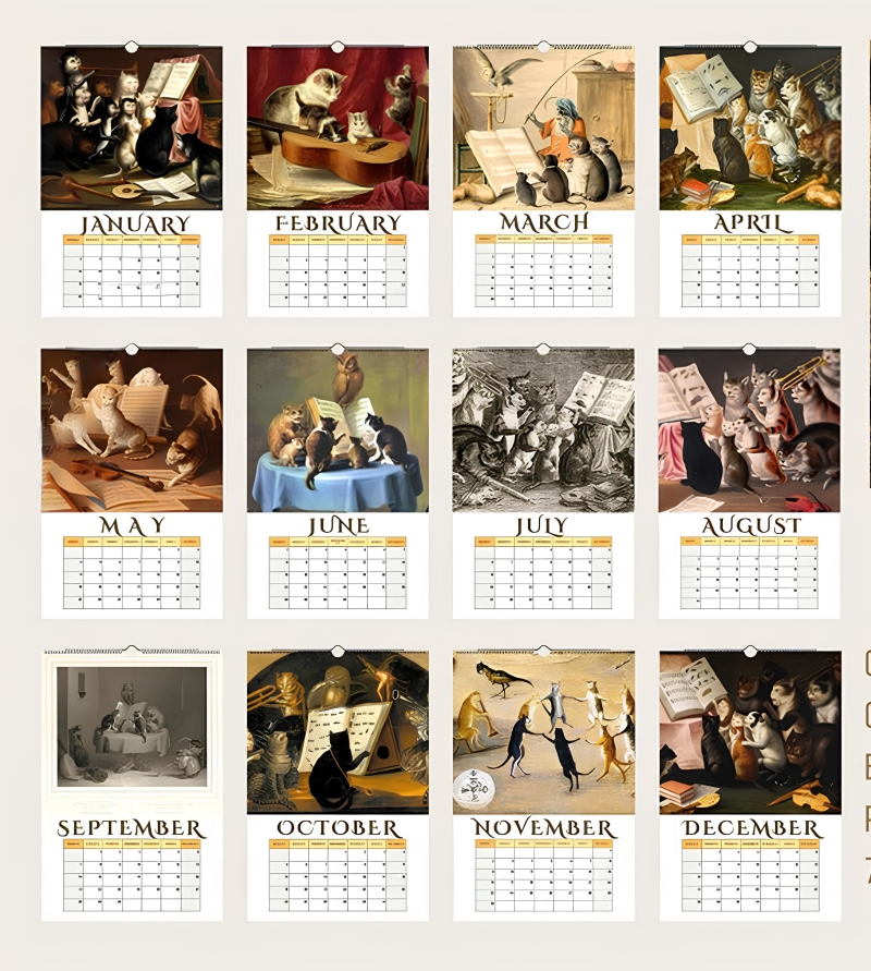 🔥2025 Music Cat Wall Calendar