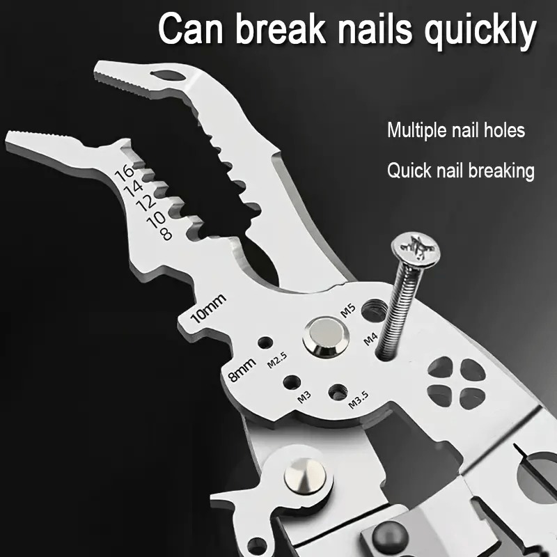 🔥Last Day 70% OFF - 2024 New Multifunctional Elbow Wire Stripping Pliers with a Spring Keychain