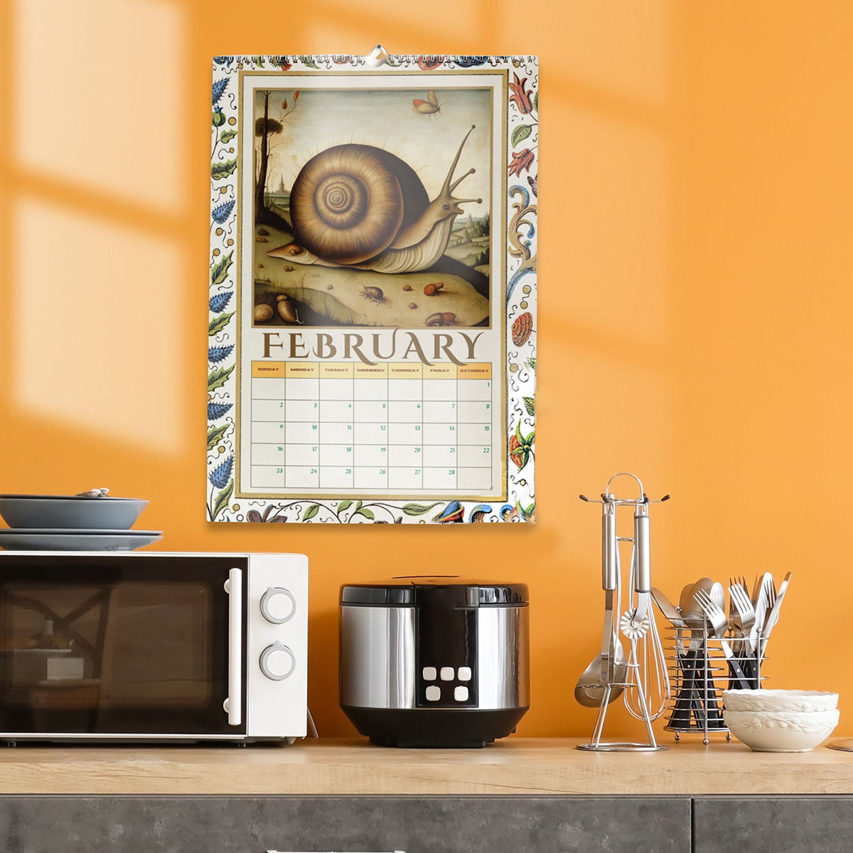 🐌2025 Medieval Snails Wall Calendar 