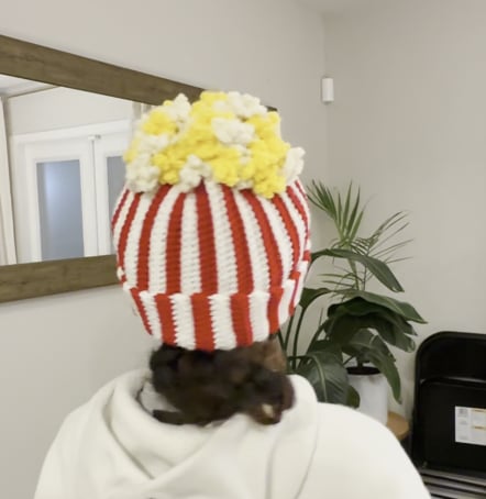 🔥LAST DAY 50% OFF -Crochet Popcorn Hat: Your New Go-To Cozy Snack Vibe🍿