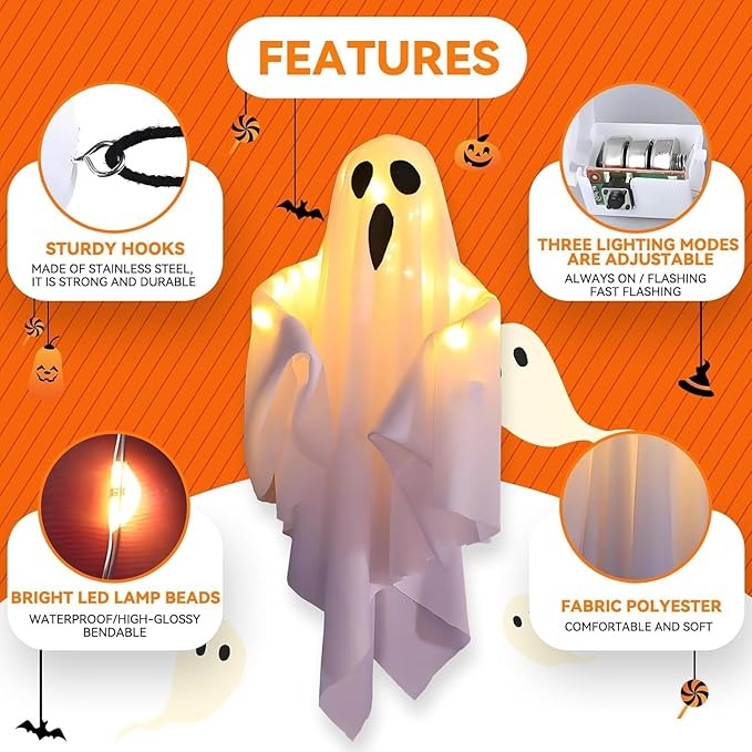 👻👻Halloween Decoration LED Glowing Ghost DIY Modeling Lights