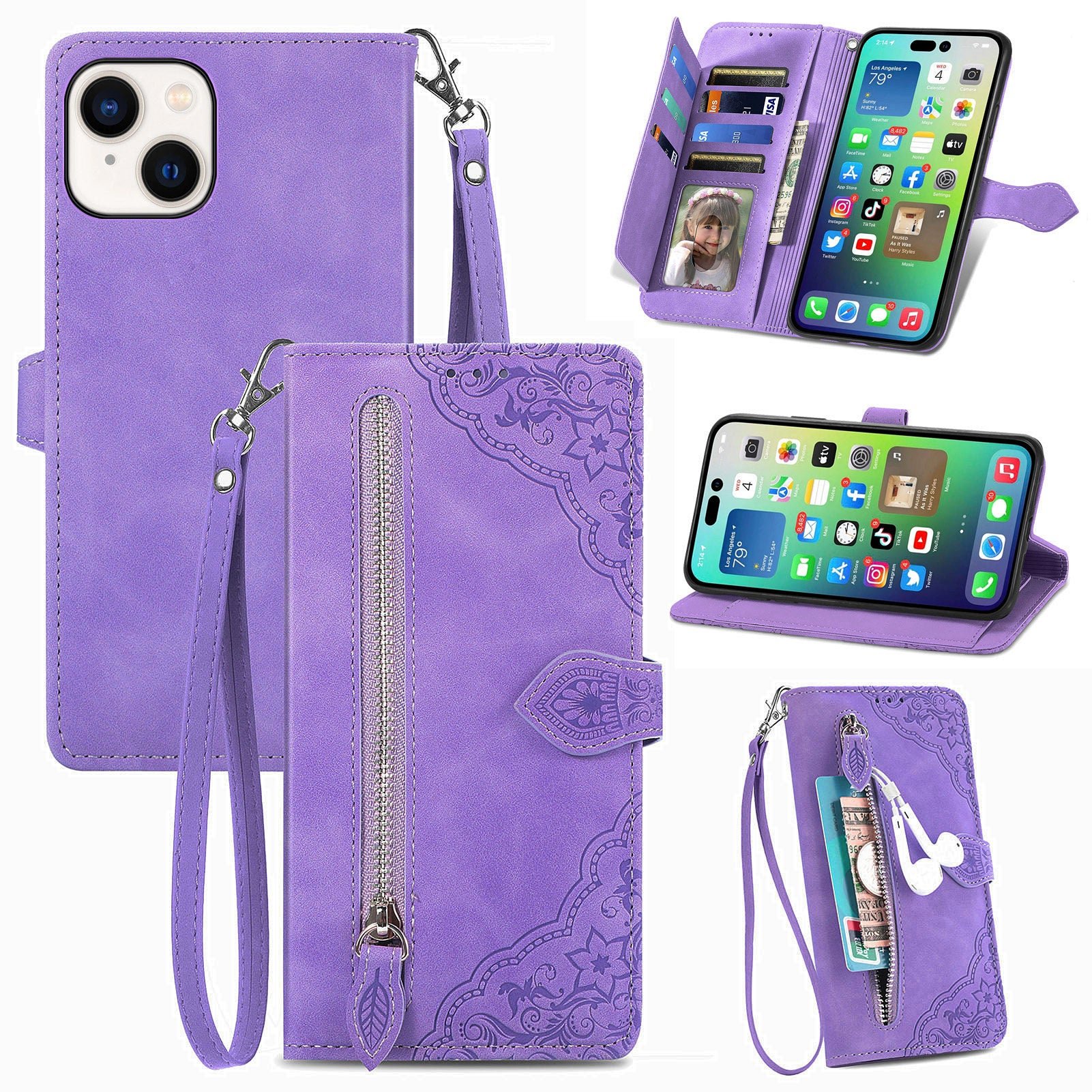 Versatile Elegance Wallet Flip Case for iPhone