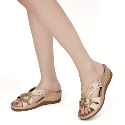 📢🔥 Last Day Promotion 70% OFF🔥Women's Premium PU Cover Slip-On Sandals