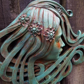 Saoirse (Sersha) Art Nouveau inspired sculpted female face