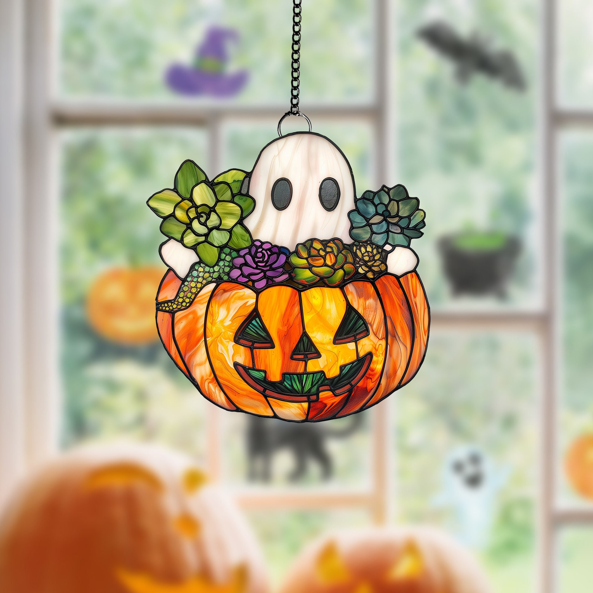 Funny Middle Finger Ghost Window Decor