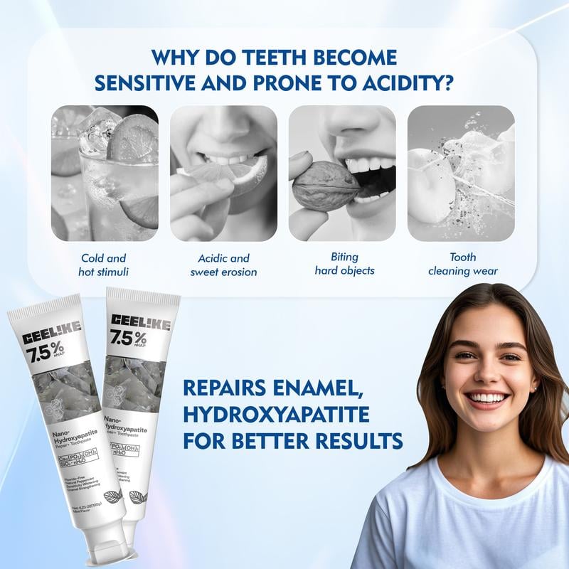 🔥Ceelike Fluoride-Free Hydroxyapatite Enamel Repairing Breath Freshening Whitening Toothpaste