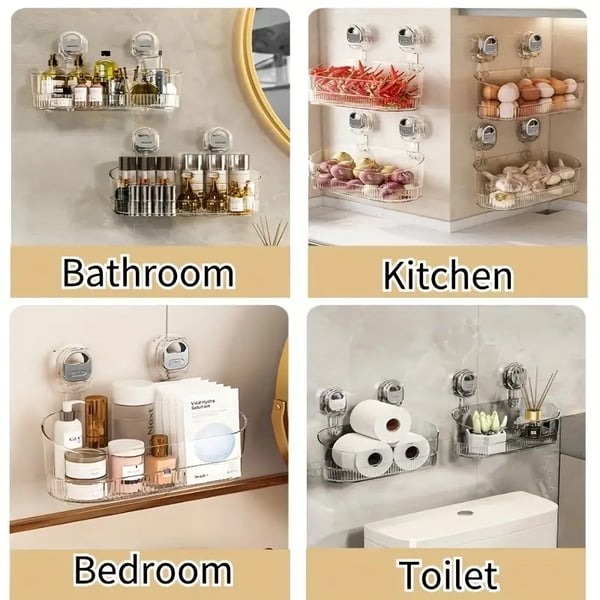 No-Drill Bathroom Suction Storage Box – Large Capacity & Strong Load-Bearing🎁
