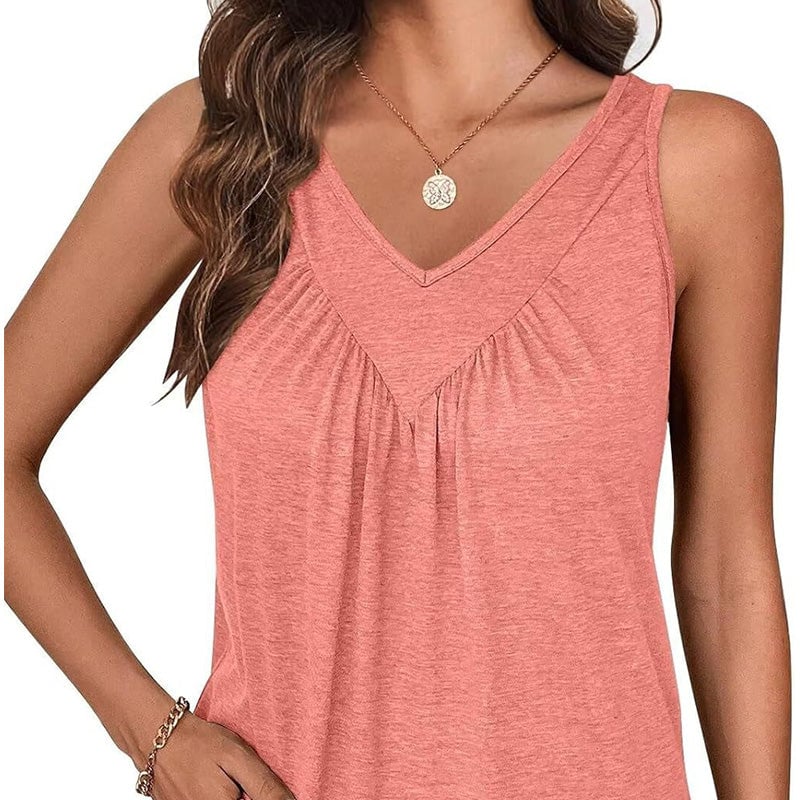 👚Women Sleeveless V-neck T-shirt