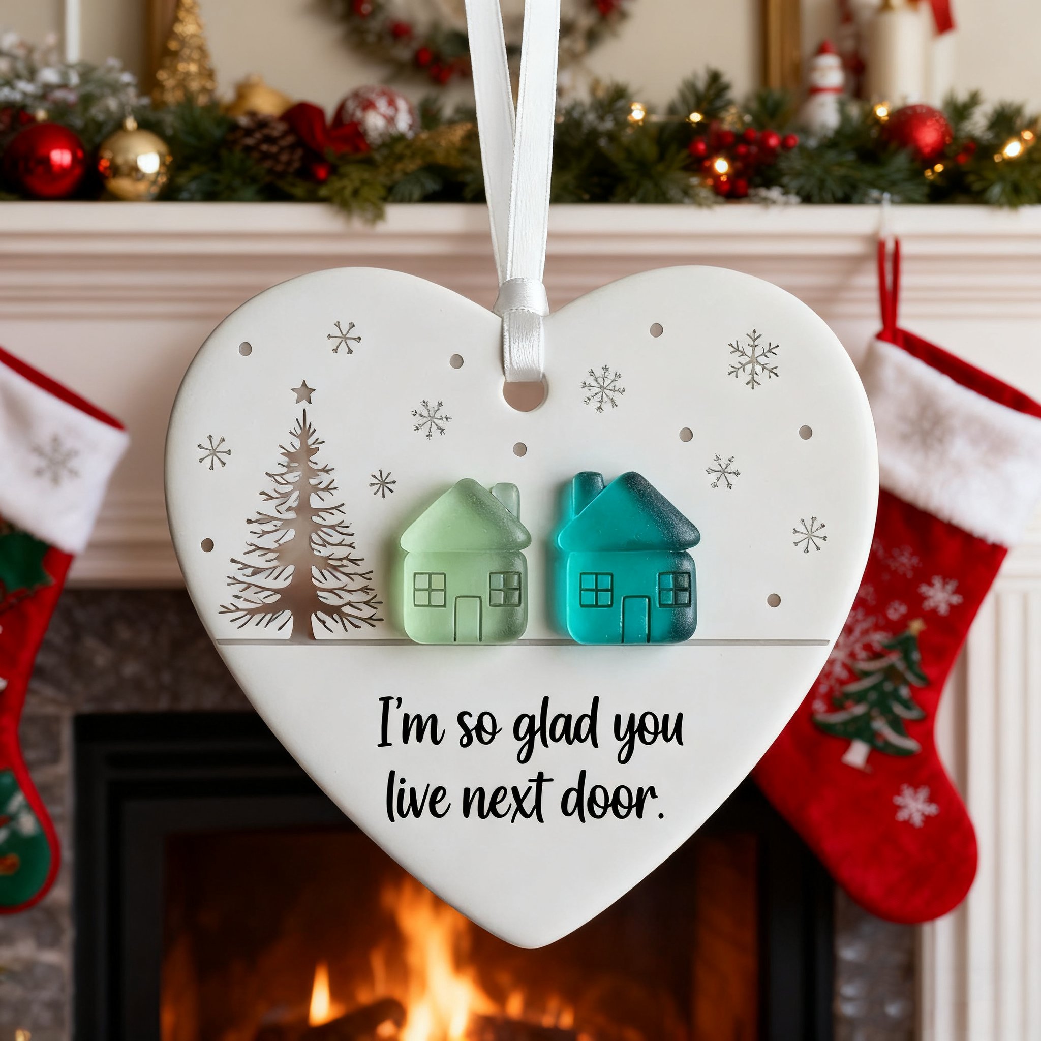 🏠💝"Thank You Neighbours" Heart - Shaped Ornament 🔥