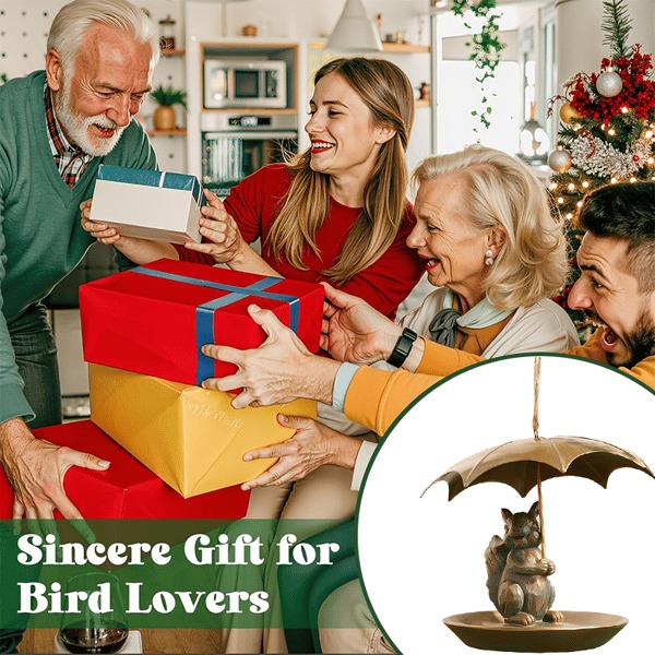 ☔️ Enchant Your Garden With The Animal Bird Feeder With Umbrella!