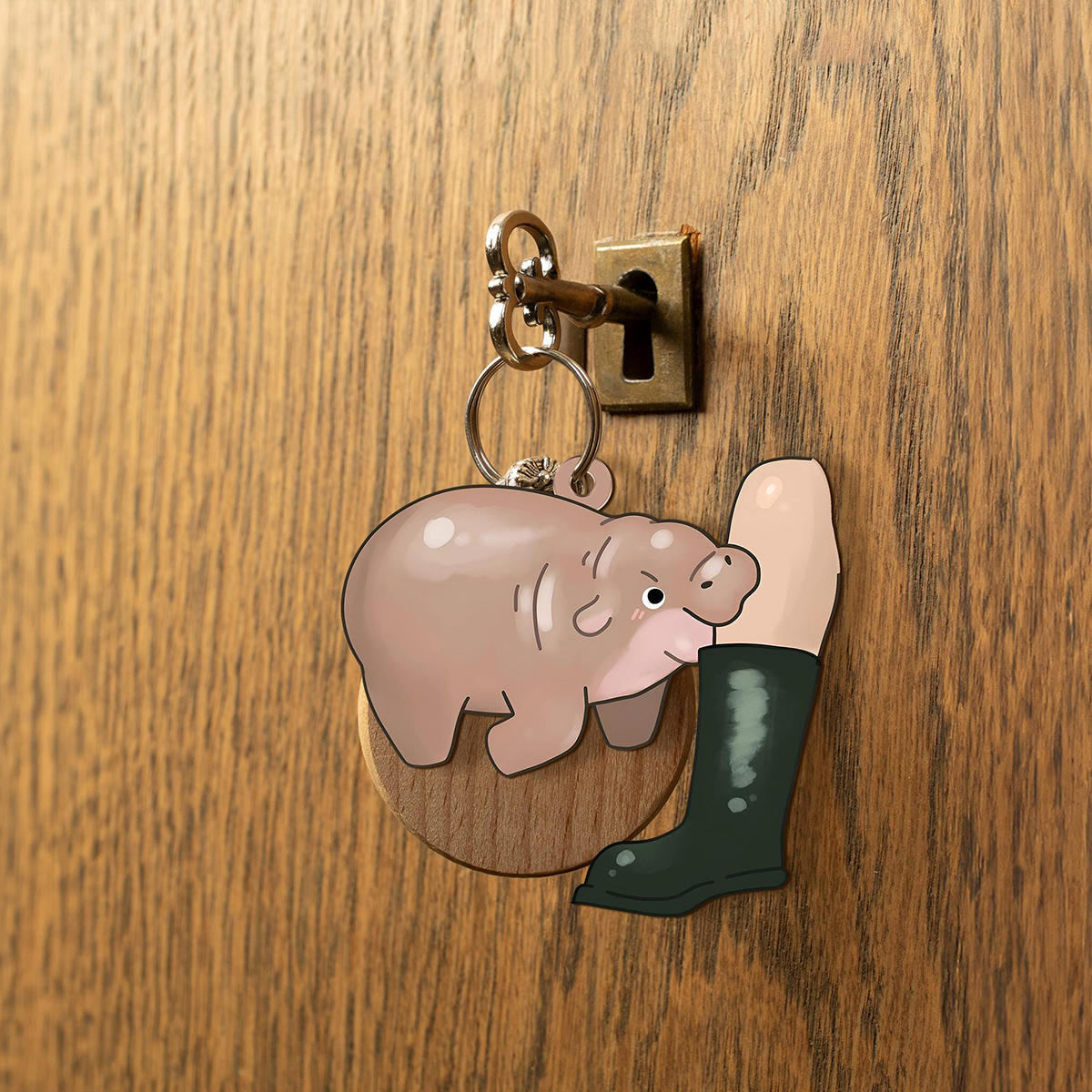 Moo Baby Hippo Keychain