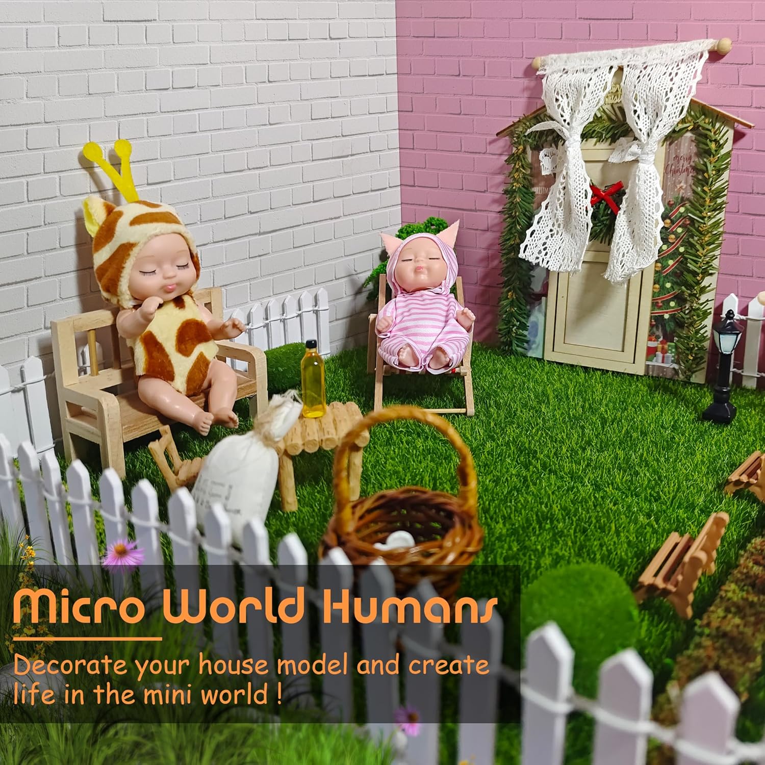 🐣Easter Egg Fillers: 6-Pc Mini Reborn Baby Doll Set | 4.3" Lifelike Realistic Sleeping Babies in Animal Outfits