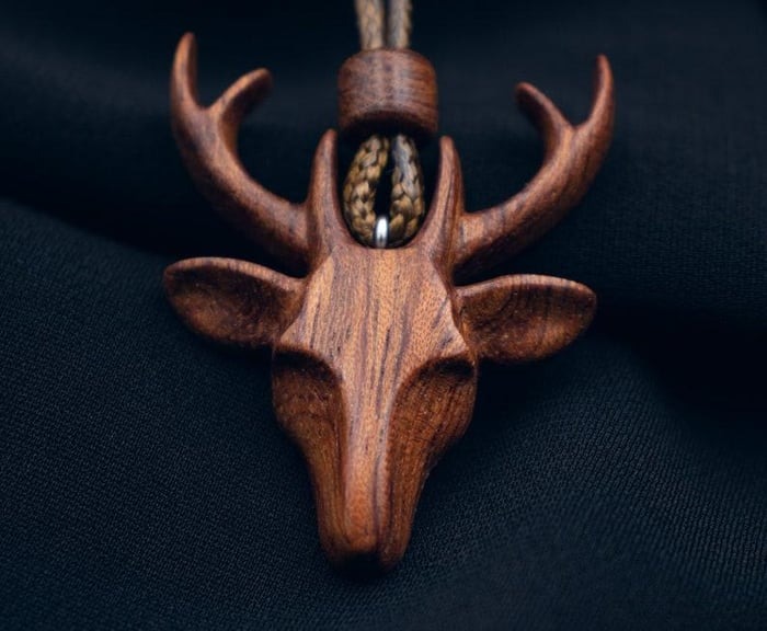 Deer Wooden Pendant-Animal Necklace