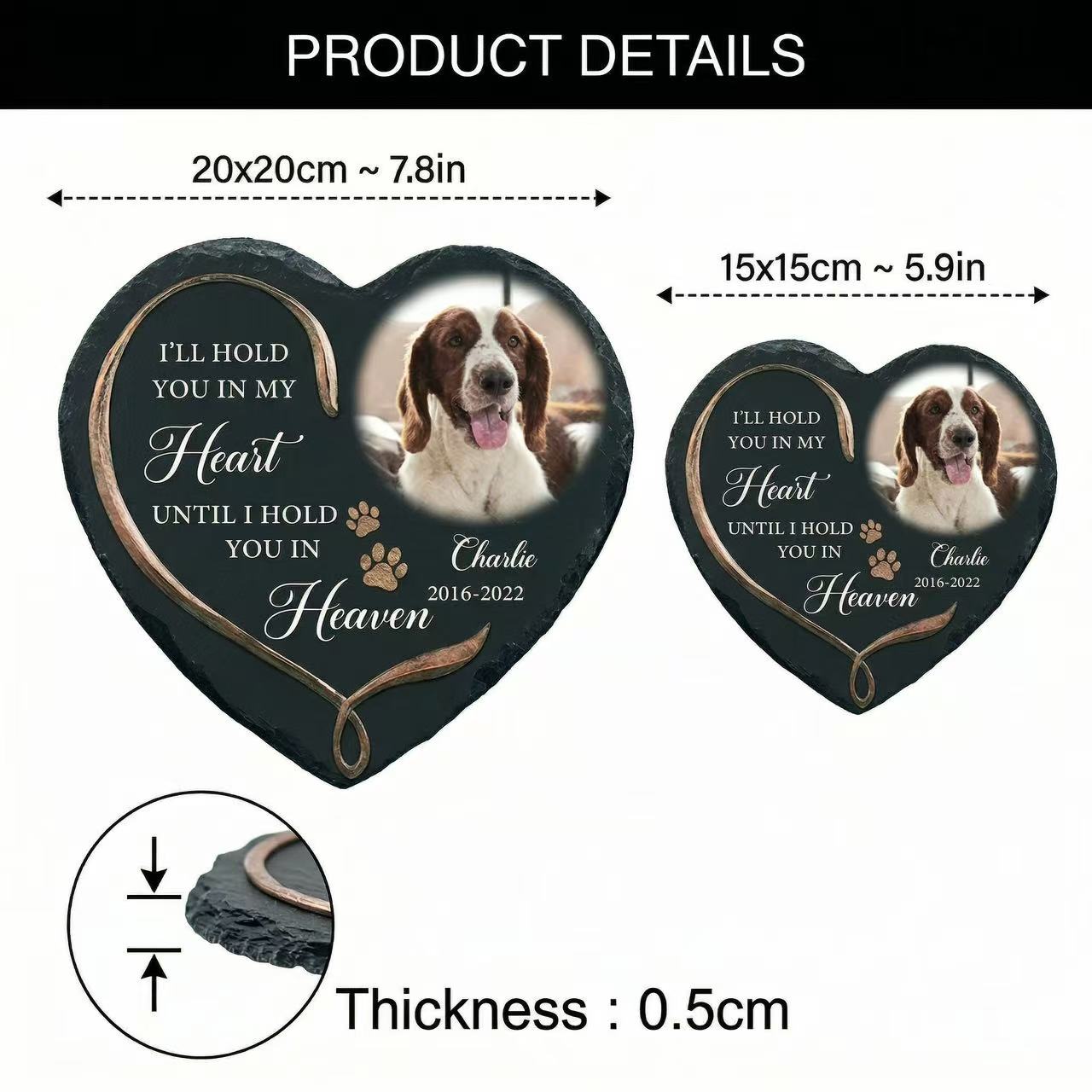 🐾 Personalized Pet Memorial Stone | Forever Hold Your Furry Friend in Heart