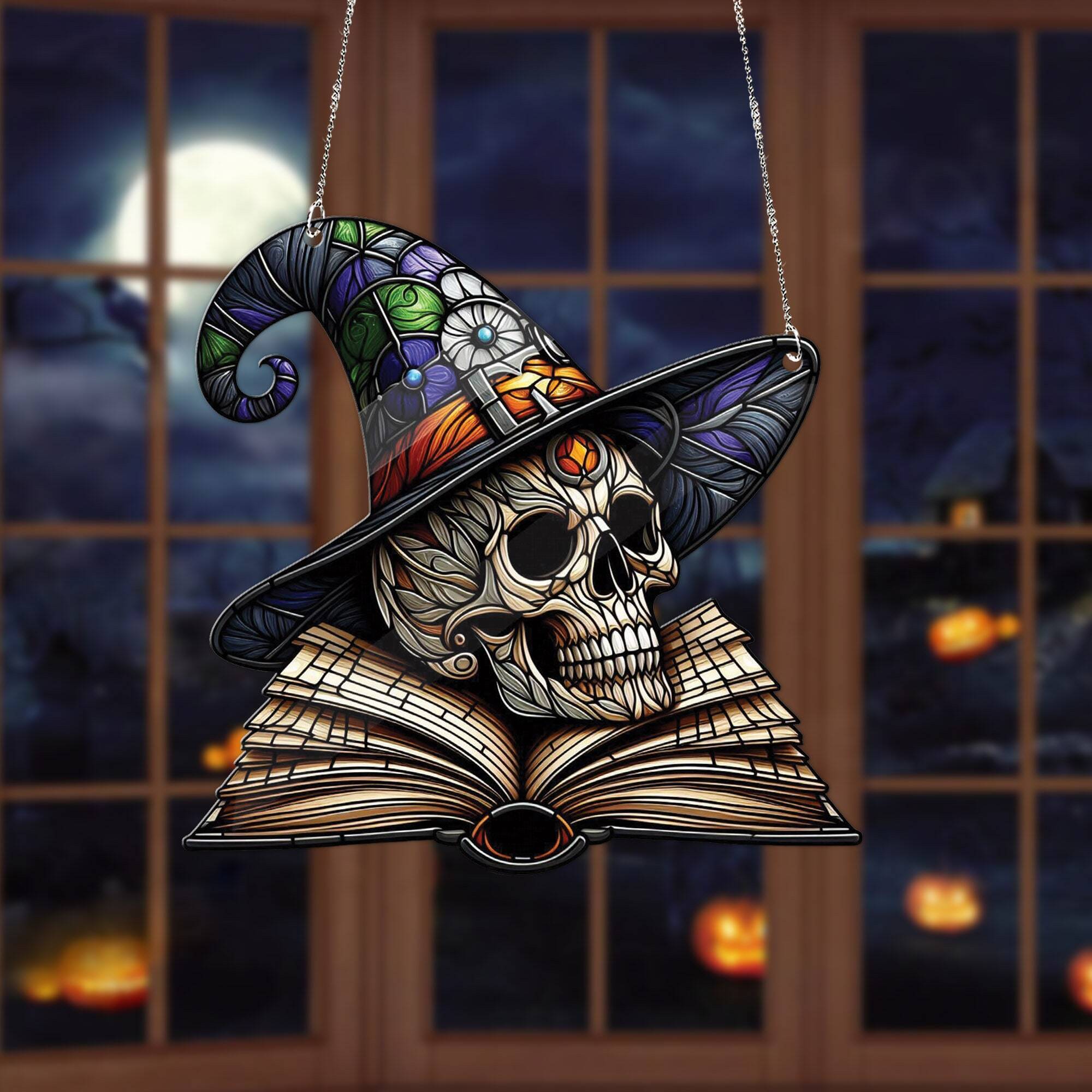 ☠Skull Acrylic Bird Window Hanging