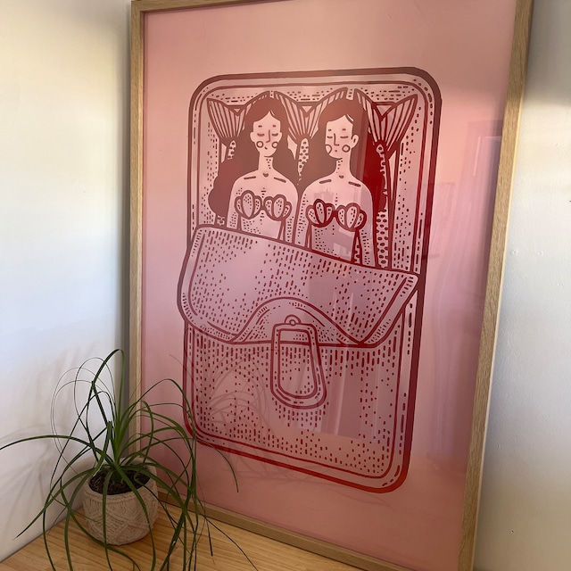 Mermaid Print Wall  Art Wall Decoration