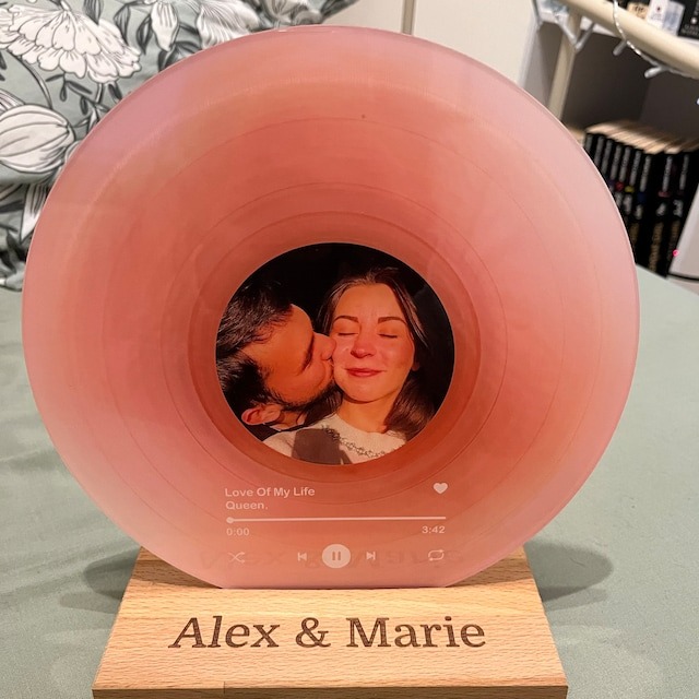 Personalized Vinyl Record with Photo - Acrylic Song Plaque